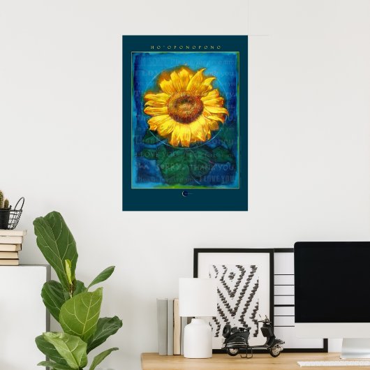 Hooponopono Sunflower Cleansing Poster (Heimbüro)