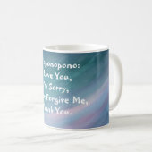 Ho'oponopono Tasse-blau Kaffeetasse (VorderseiteRechts)