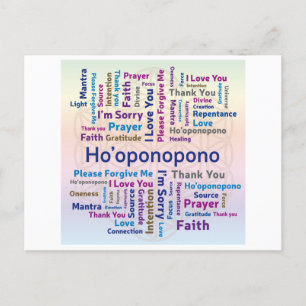 Ho'oponopono Word Cloud - Mantra - Selbstständige  Feiertagspostkarte