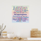Ho'oponopono Word Cloud - Mantra - Selbstständige  Poster (Küche)