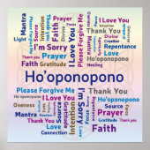 Ho'oponopono Word Cloud - Mantra - Selbstständige Poster (Vorne)