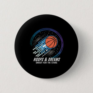 Hoops and Dreams - Basketball Liebhaber Geschenke Button