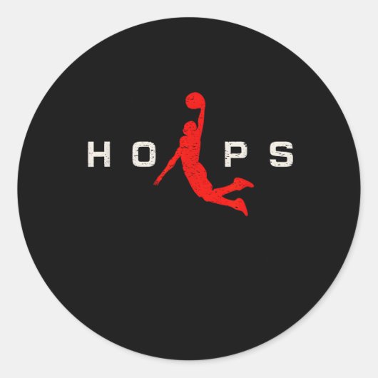 Hoops - Baseball Runder Aufkleber (Vorderseite)