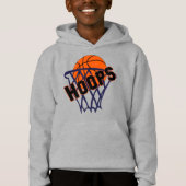 Hoops Basketball & Net Boys Hoodie (Vorderseite)
