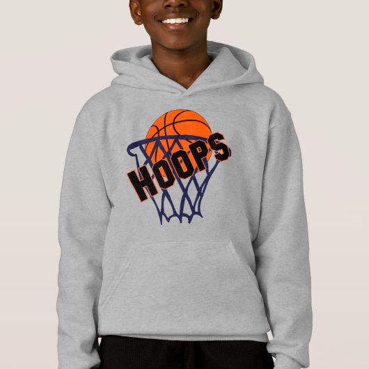 Hoops Basketball & Net Boys Hoodie (Vorderseite)