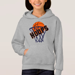 Hoops Basketball & Net Girls Hoodie