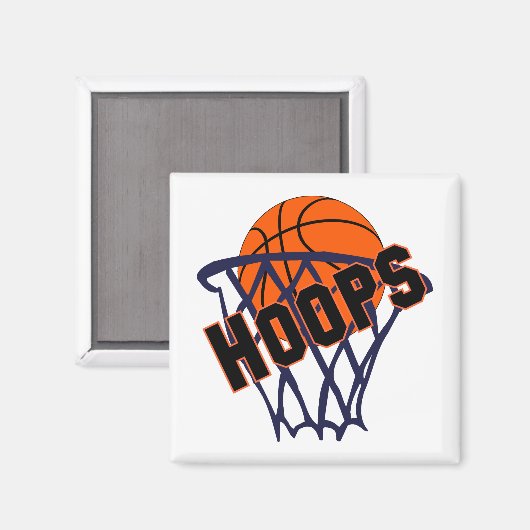 Hoops Basketball & Net Kühlschrank Magnet (Vorderseite/Rückseite)