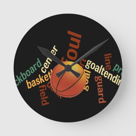 Hoops Basketball Sport Fanatics.jpg Runde Wanduhr (Vorderseite)