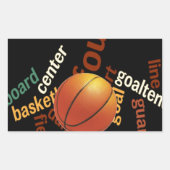 Hoops Basketball Sport Fanatics. Rechteckiger Aufkleber (Vorderseite)