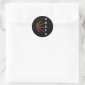 Hoops Bysketbyll Player Retro Runder Aufkleber (Tasche)