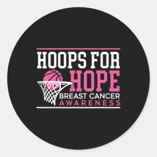 Hoops for Hope Basketball Player Brustkrebs Awa Runder Aufkleber