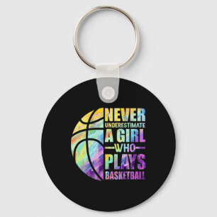 Hoops Girls unterschätzen nie ein Mädchen, das B s Schlüsselanhänger