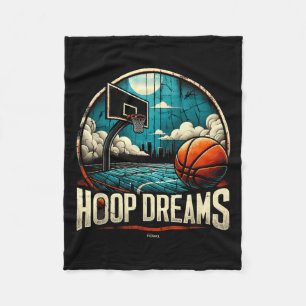 Hoops von Nowa. Basketball - Erwachsene und Kinder Fleecedecke
