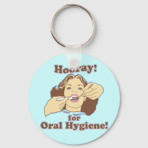 Hooray for Oral Hygiene Retro Schlüsselanhänger