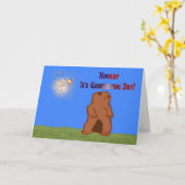 Hooray ist es Groundhog Day! Groundhogs Karte (Gelbe Blume)