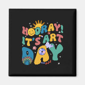 Hooray It's Art Day Art Teacher Rainbow Niedlich S Magnet (Vorne)