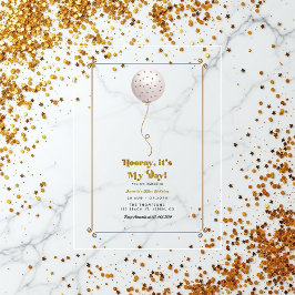 Hooray It's My Day Confetti Balloon Geburtstagspar Acryleinladungen