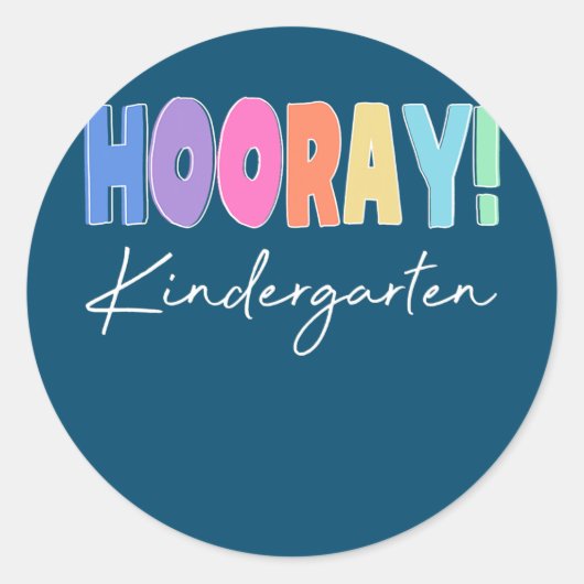 Hooray Kindergarten Grundschullehrer Runder Aufkleber (Vorderseite)