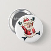 "Hooray Santa!" Button (Vorne & Hinten)