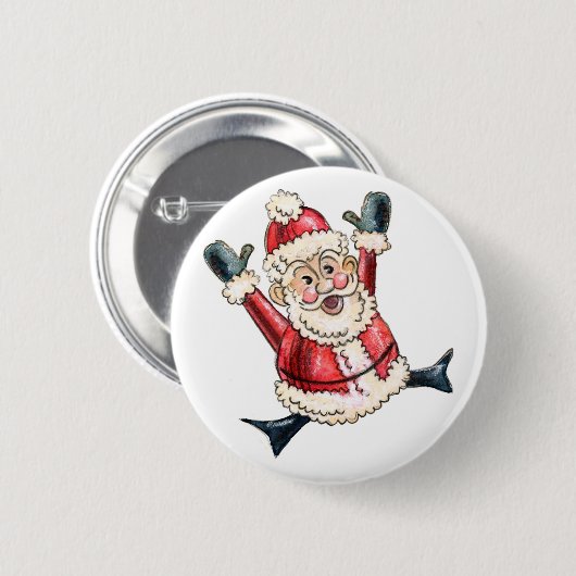 "Hooray Santa!" Button (Vorne & Hinten)