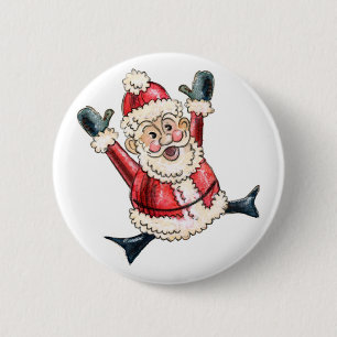 "Hooray Santa!" Button