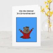 Hooray seine Groundhog Day-Karte Karte (Gelbe Blume)
