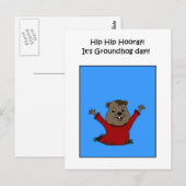 Hooray seinen Groundhog Tag Postkarte (Vorne/Hinten)