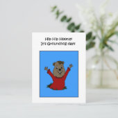 Hooray seinen Groundhog Tag Postkarte (Stehend Vorderseite)