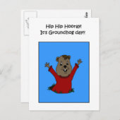 Hooray seinen Groundhog Tag Postkarte (Vorne/Hinten)