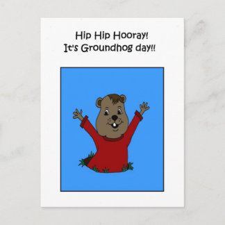 Hooray seinen Groundhog Tag Postkarte
