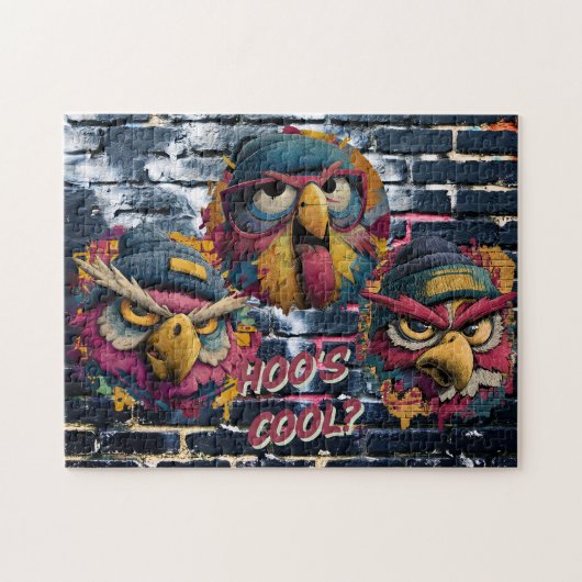 HOO'S COOL? - Urban Owls Graffiti Art Puzzle (Horizontal)