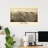 Hoosick Falls, NY Panoramic Map - 1889 Poster (Heimbüro)