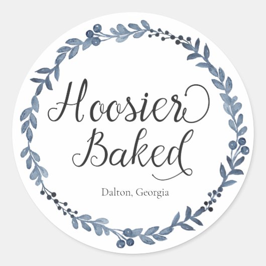 Hoosier Baked Label Custom Runder Aufkleber (Vorderseite)