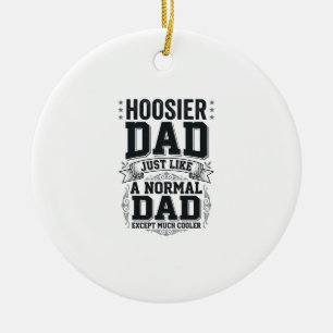 Hoosier Dad Vintage Engraving Zitat Shirt Design_1 Keramik Ornament