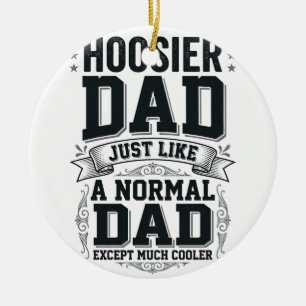 Hoosier Dad Vintage Gravur Zitat Shirt Design_1 Keramik Ornament