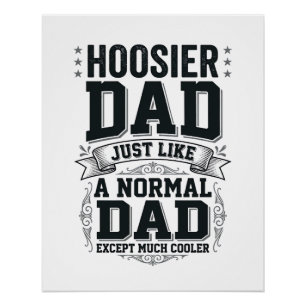 Hoosier Dad Vintage Gravur Zitat Shirt Design_1 Poster