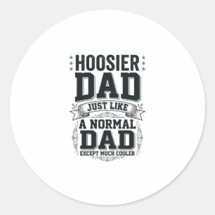 Hoosier Dad Vintage Gravur Zitat Shirt Design_1 Runder Aufkleber
