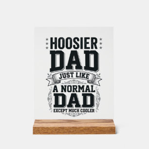 Hoosier Dad Vintage Gravur Zitat T-Shirt Design_1 Acrylschild