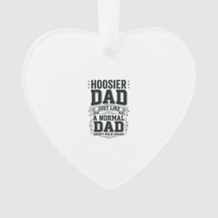 Hoosier Dad Vintage Gravur Zitat T-Shirt Design_1 Ornament