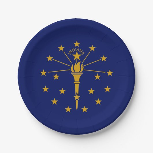 Hoosier Flag, Flag of Indiana Pappteller (Vorderseite)