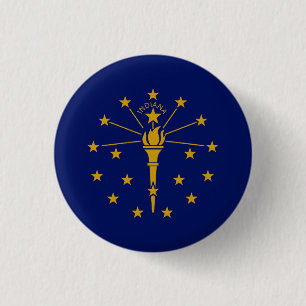 Hoosier Flag, Flagge von Indiana Button