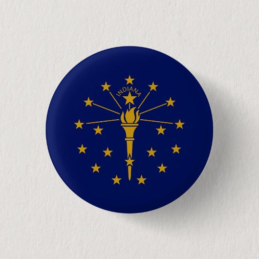 Hoosier Flag, Flagge von Indiana Button (Vorderseite)