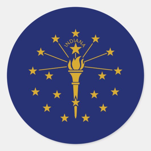 Hoosier Flag, Flagge von Indiana Runder Aufkleber (Vorderseite)