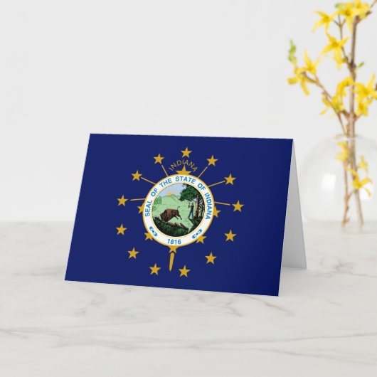 Hoosier Flag & Seal, Flag of Indiana Karte (Gelbe Blume)