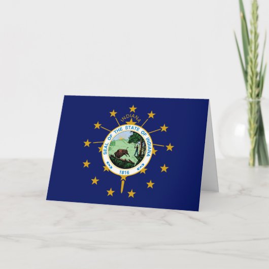 Hoosier Flag & Seal, Flag of Indiana Karte (Vorderseite)
