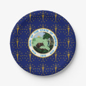 Hoosier Flag & Seal, Flag of Indiana Pappteller (Vorderseite)