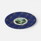 Hoosier Flag & Seal, Flag of Indiana Pappteller (Schrägansicht)