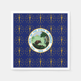 Hoosier Flag & Seal, Flag of Indiana Serviette