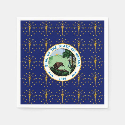 Hoosier Flag & Seal, Flag of Indiana Serviette (Vorderseite)