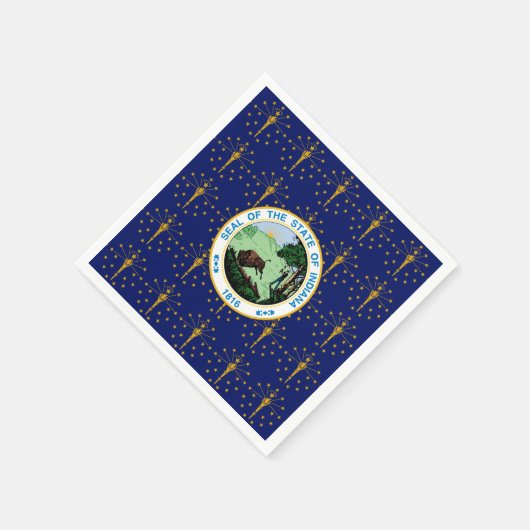 Hoosier Flag & Seal, Flag of Indiana Serviette (Ecke)